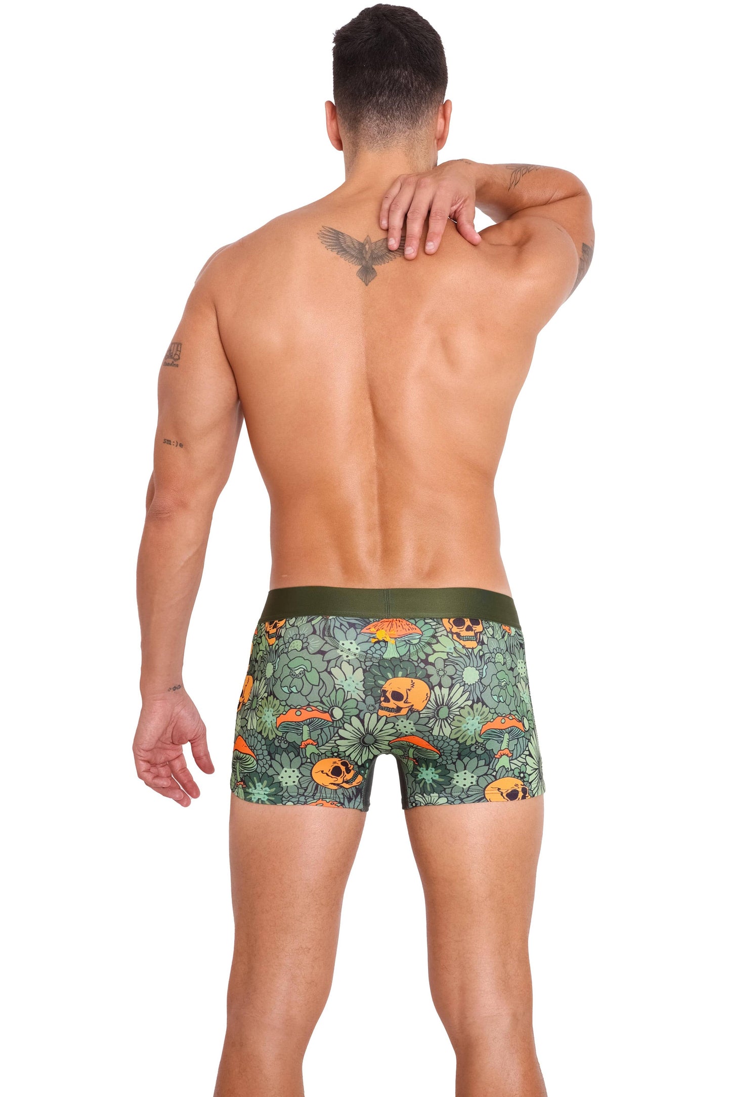 Groovy Floral Mushroom Trunk Army Green: X-LARGE