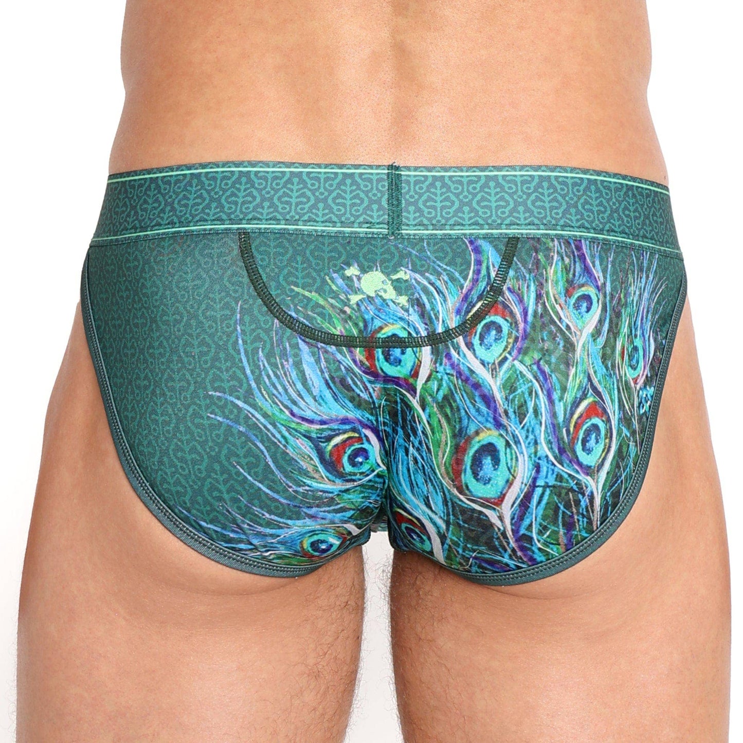 Peacock Brief Green: X-SMALL