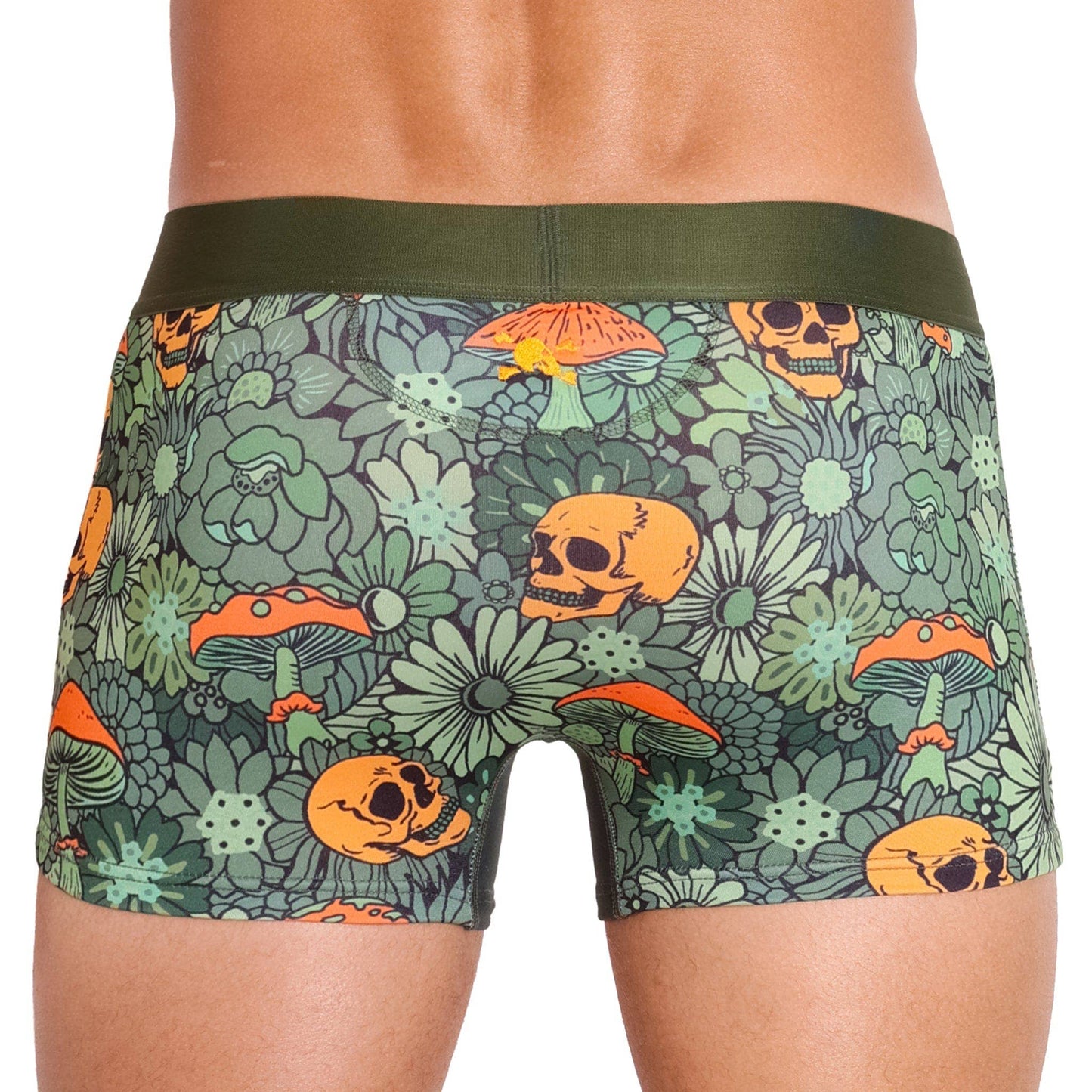Groovy Floral Mushroom Trunk Army Green: X-LARGE