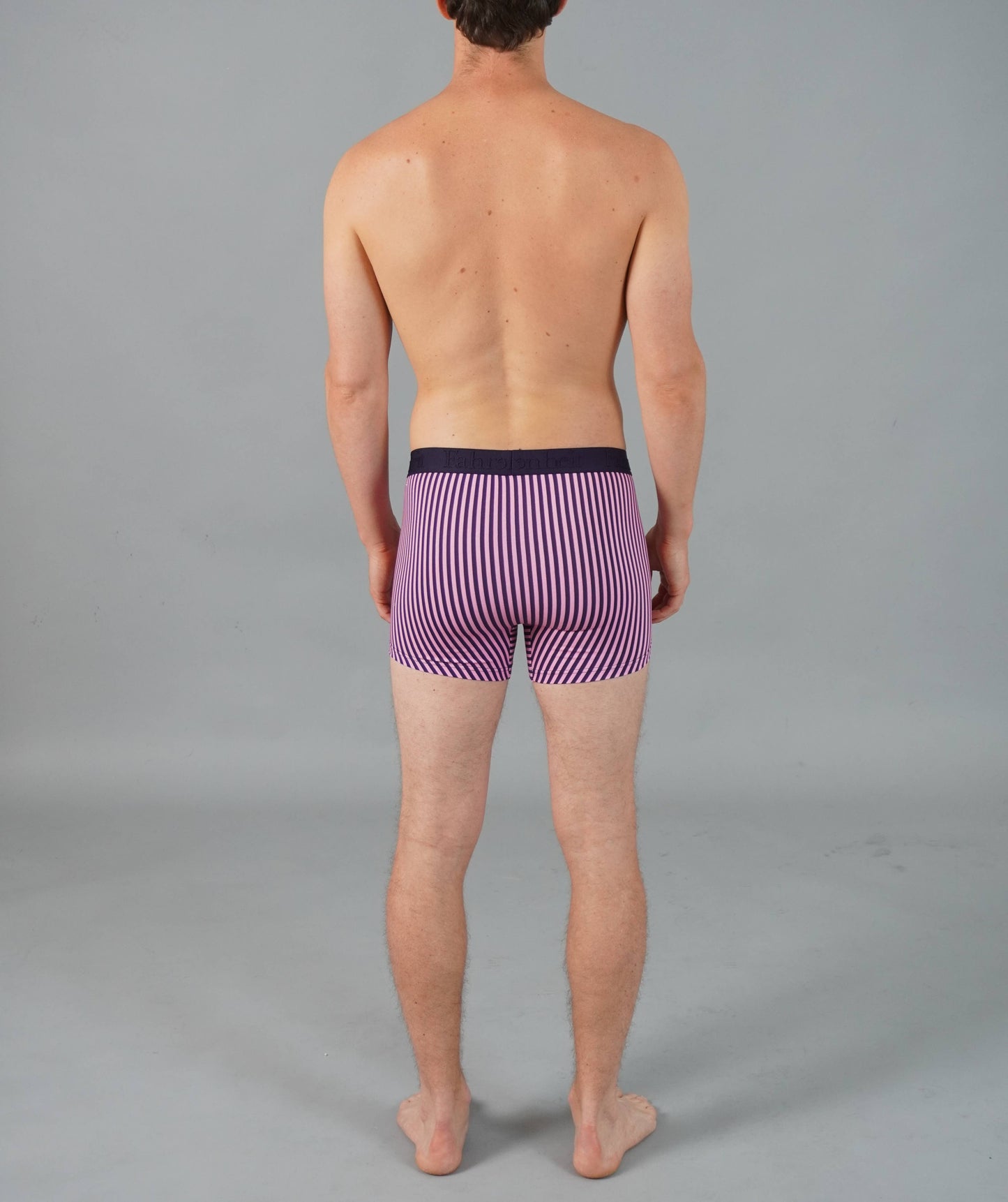 Trunk Vertical Stripe Pink & Navy Cotton Men's Underwear: Large