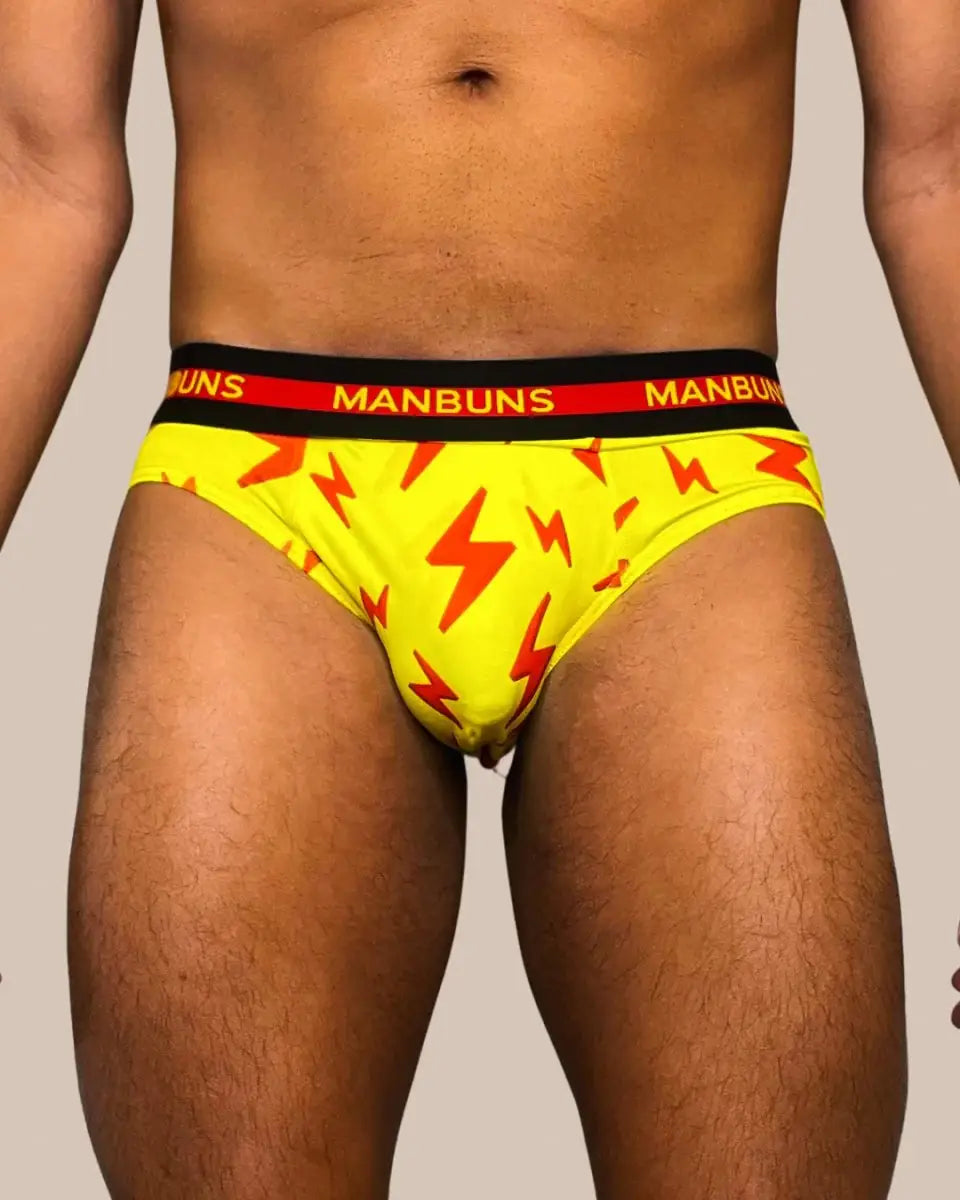 Men's Lightning Bolt Brief Underwear: XL