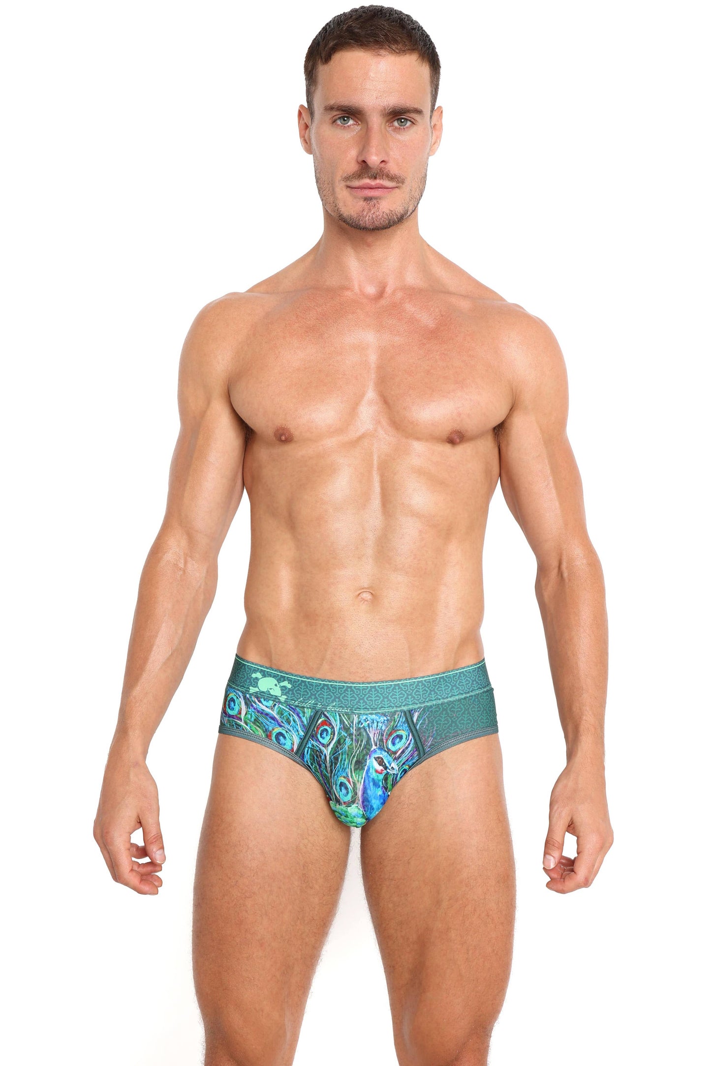 Peacock Brief Green: X-LARGE