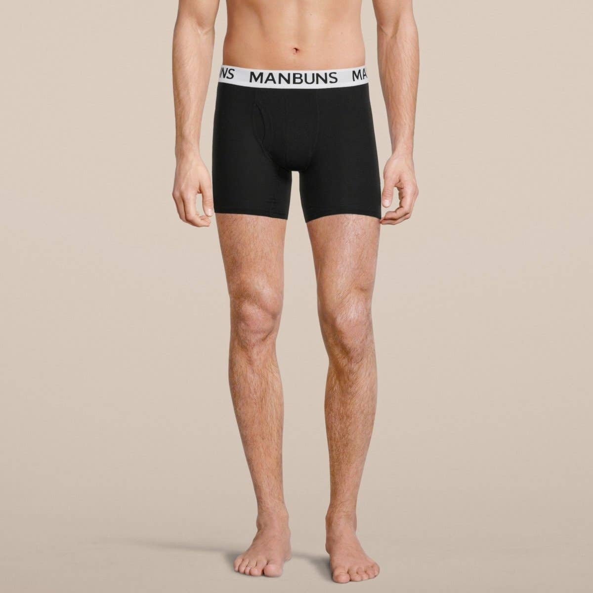 Men's Classic Black Boxer Brief Underwear with Pouch: Small