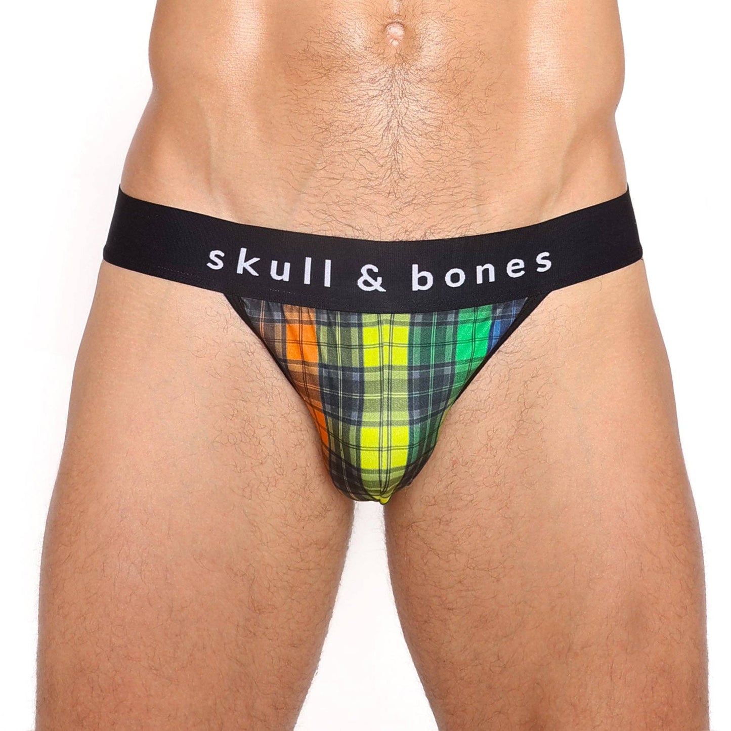 Rainbow Tartan Plaid Sport Brief: LARGE