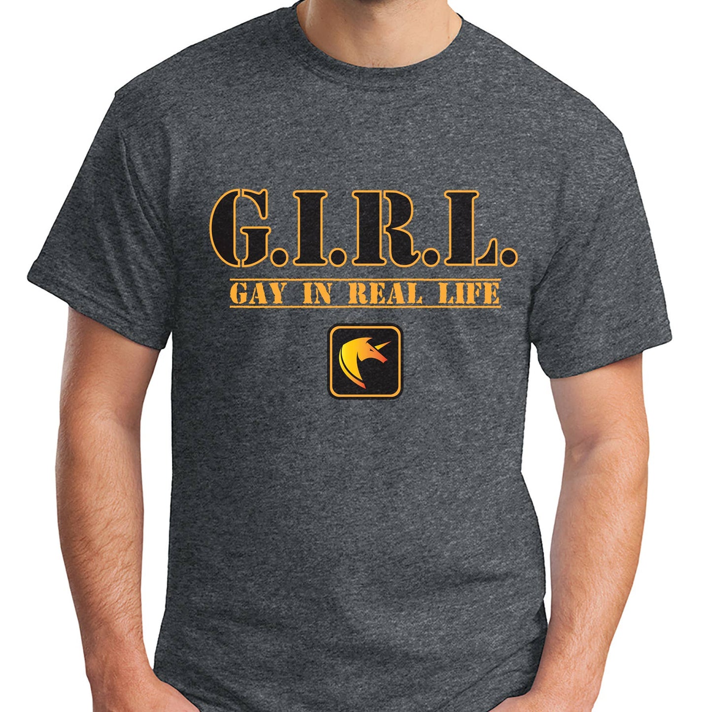 Gay In Real Life: G.I.R.L. —T-shirt (Queer LGBTQ Military): Large