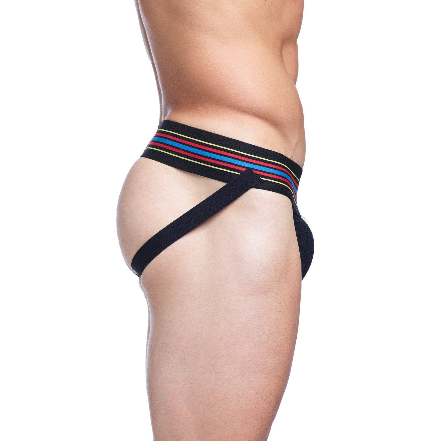 Locker Room Jock Black: LARGE - Vegas Pride Positions