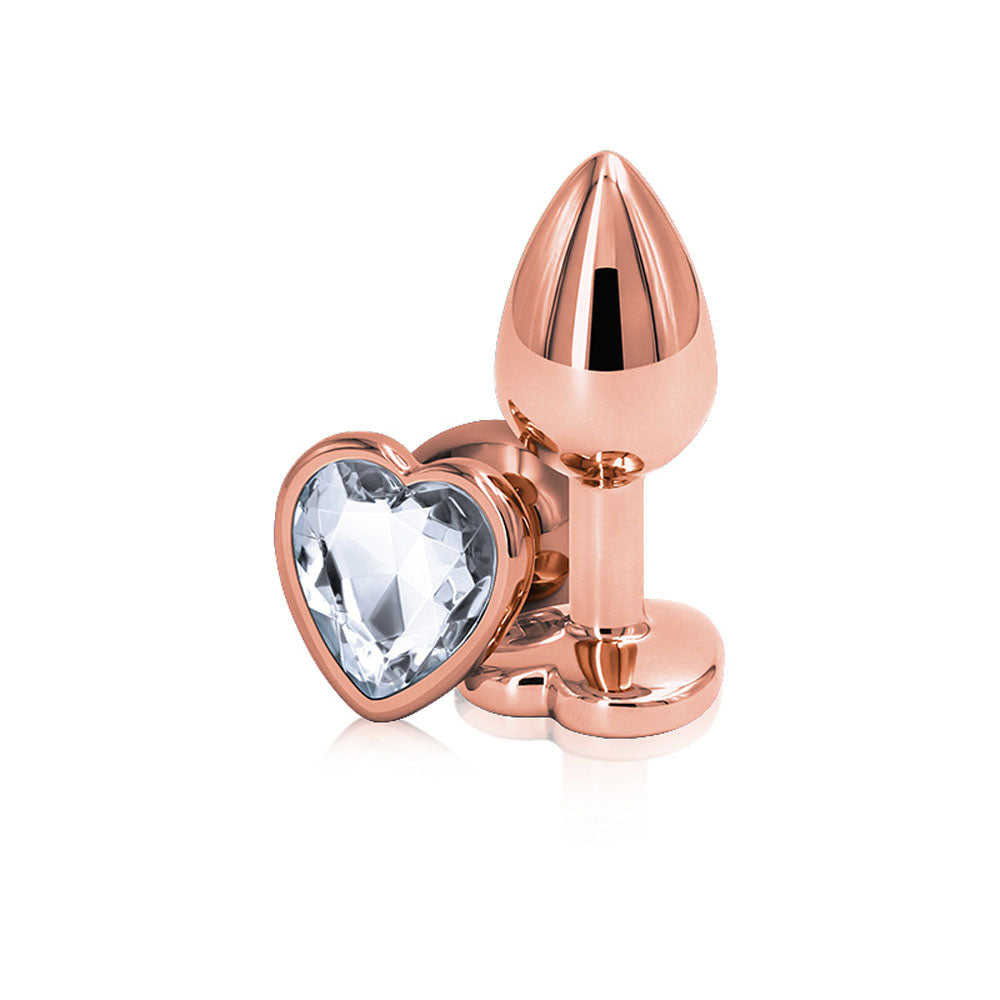 "Rear Assets - Rose Gold Heart - Small - Clear NSN0963-11"