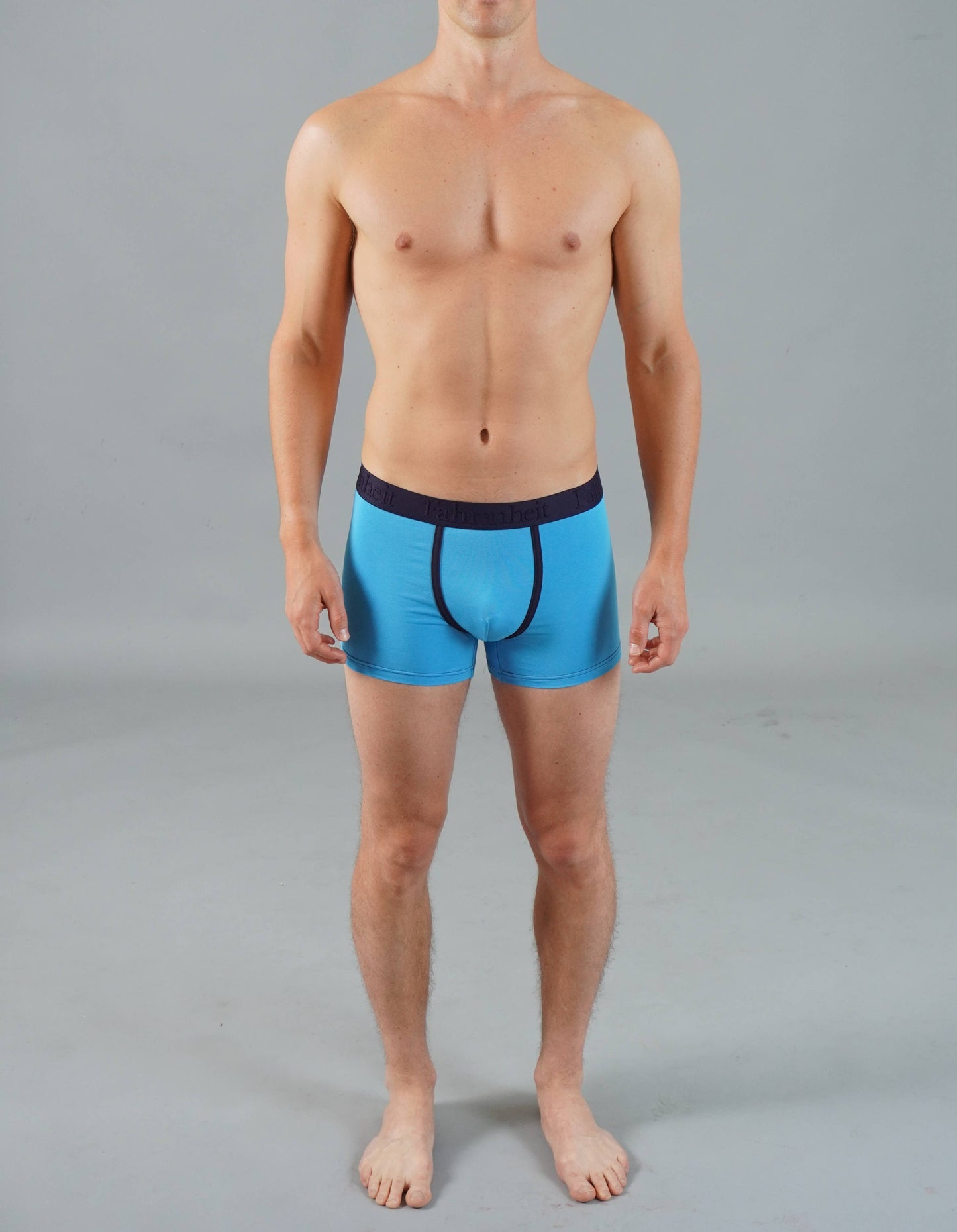 Trunk Solid Blue Cotton Boxer Men's Underwear: Medium