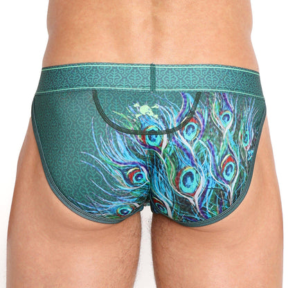 Peacock Brief Green: X-LARGE