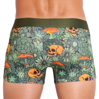 Groovy Floral Mushroom Trunk Army Green: X-LARGE