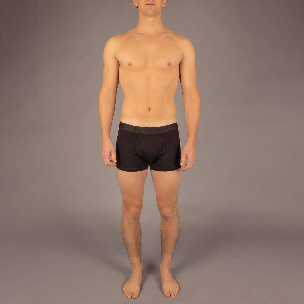 Trunk | Solid Black Cotton Boxer Men's Underwear: L