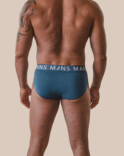 Men's Classic Steel Blue Brief Underwear: XL