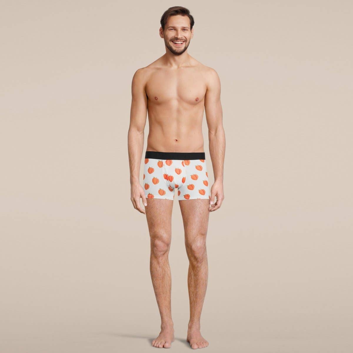 Men's Peach Boxer Trunk Underwear with Pouch: Medium