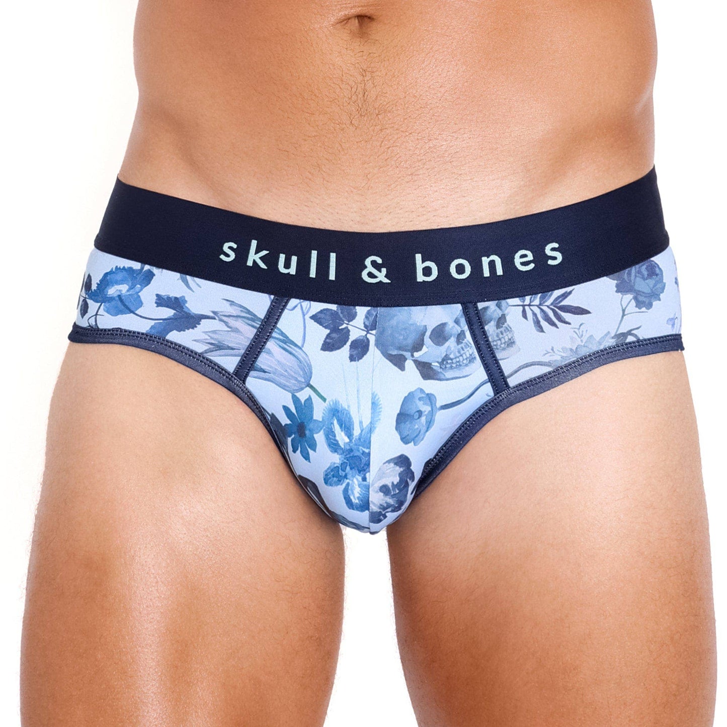 Hand Painted Dutch Floral Brief Sky: X-SMALL
