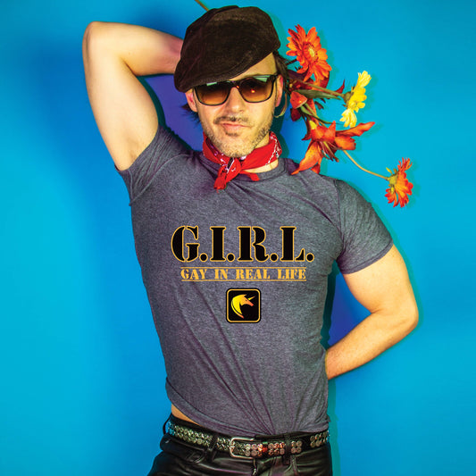 Gay In Real Life: G.I.R.L. —T-shirt (Queer LGBTQ Military): Large