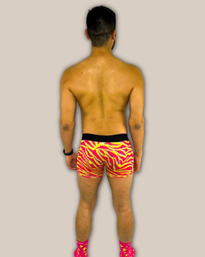 Men's Electric Zebra Boxer Trunk Underwear with Pouch: XL