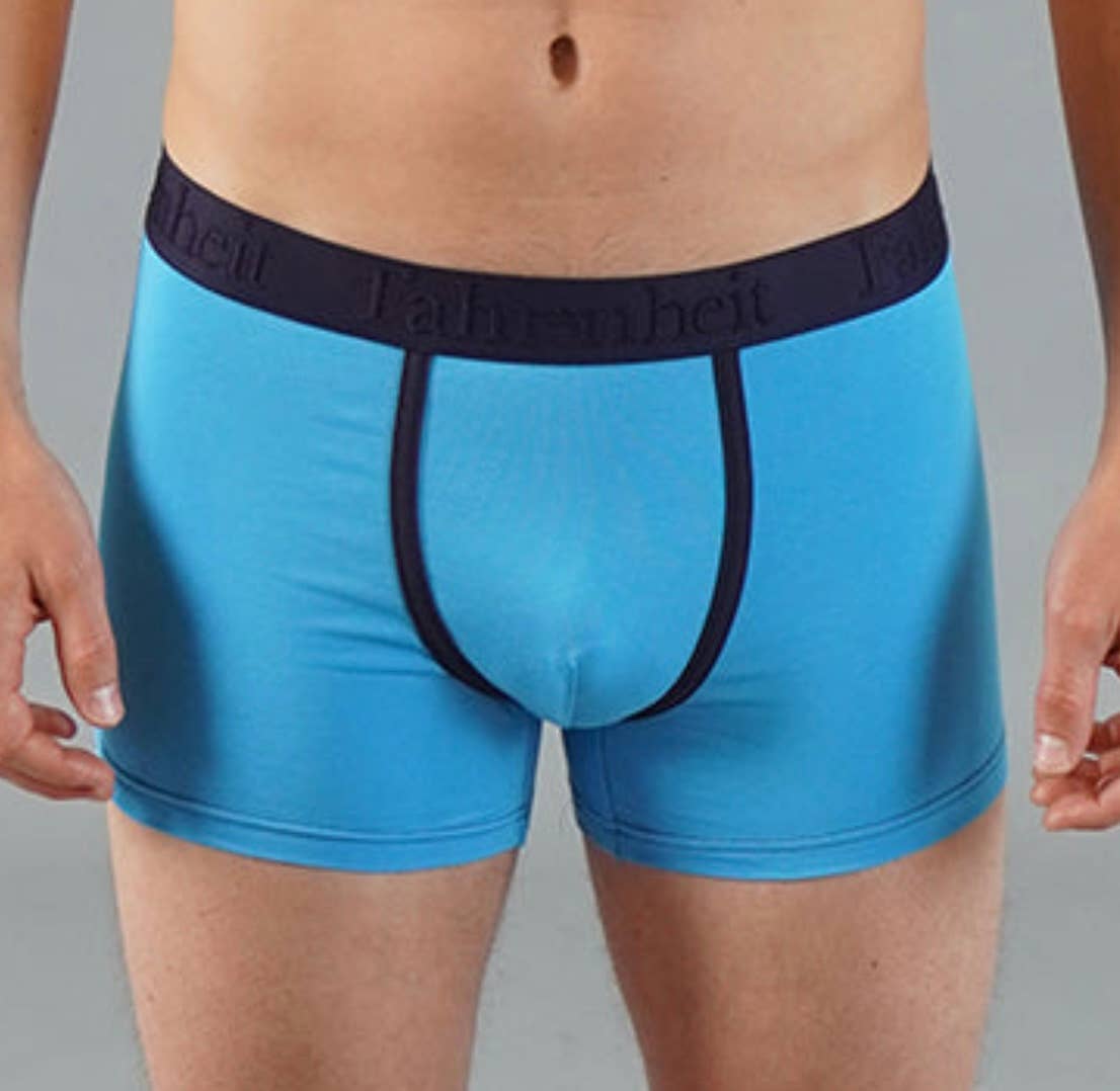Trunk Solid Blue Cotton Boxer Men's Underwear: X-Large