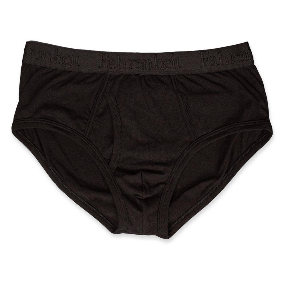 Wayne Brief | Solid Black Men's Cotton Underwear: XL