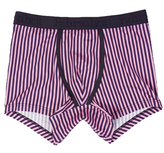Trunk Vertical Stripe Pink & Navy Cotton Men's Underwear: Small