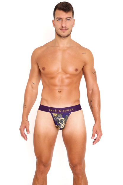 Fire Breathing Dragon Thong Purple: X-SMALL