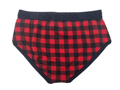 Wayne Brief | Red Buffalo Check Men's Cotton Underwear: L
