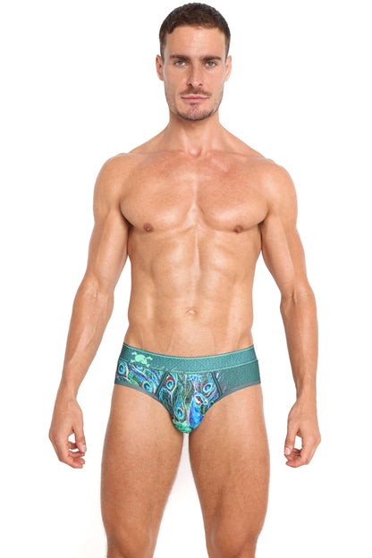 Peacock Brief Green: X-SMALL