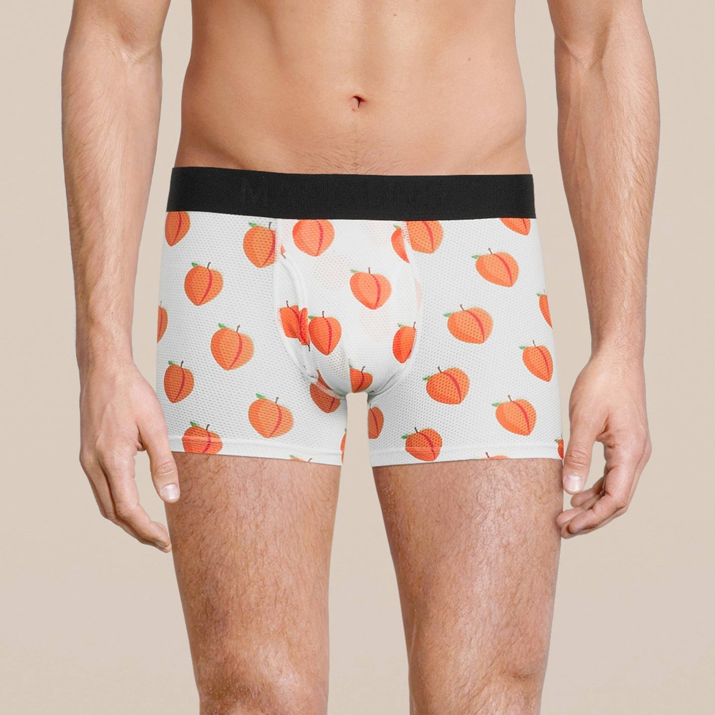 Men's Peach Boxer Trunk Underwear with Pouch: XL