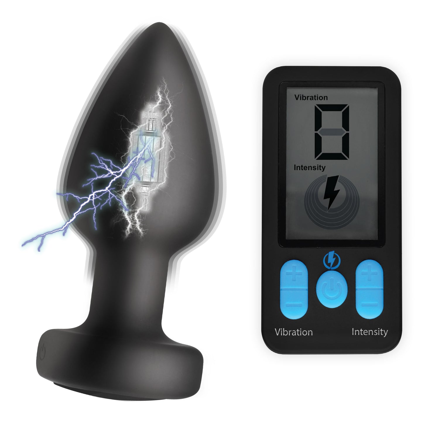 "E-Stim and Vibrating Anal Plug - Black ZE-AG665"
