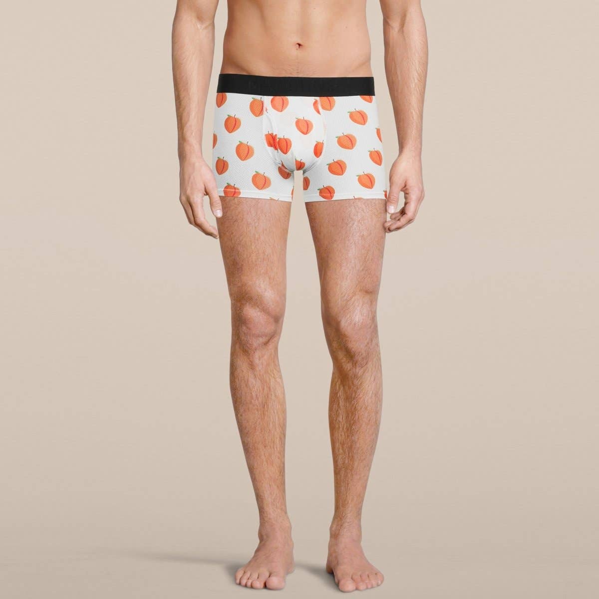 Men's Peach Boxer Trunk Underwear with Pouch: Small