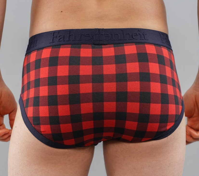 Wayne Brief | Red Buffalo Check Men's Cotton Underwear: M