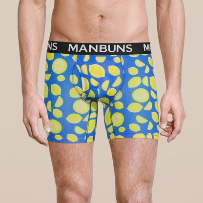 Men's Lemon Boxer Brief Underwear: M