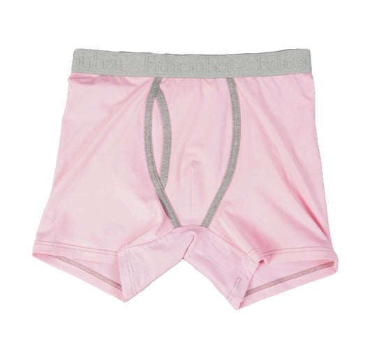 Boxer Briefs Solid Pink Cotton Men's Underwear: Small