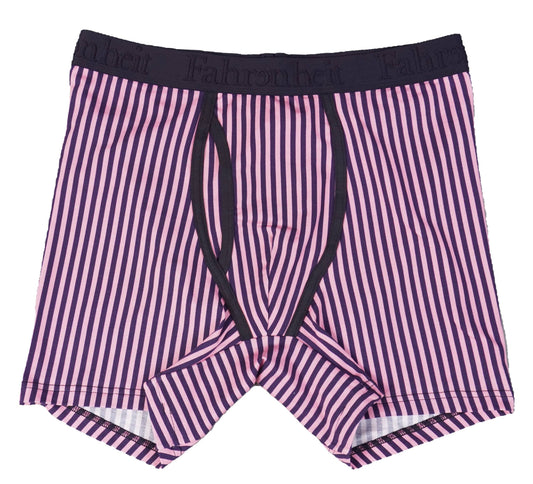 Boxer Brief Vertical Stripe Pink/Navy Cotton Men's Underwear: Small