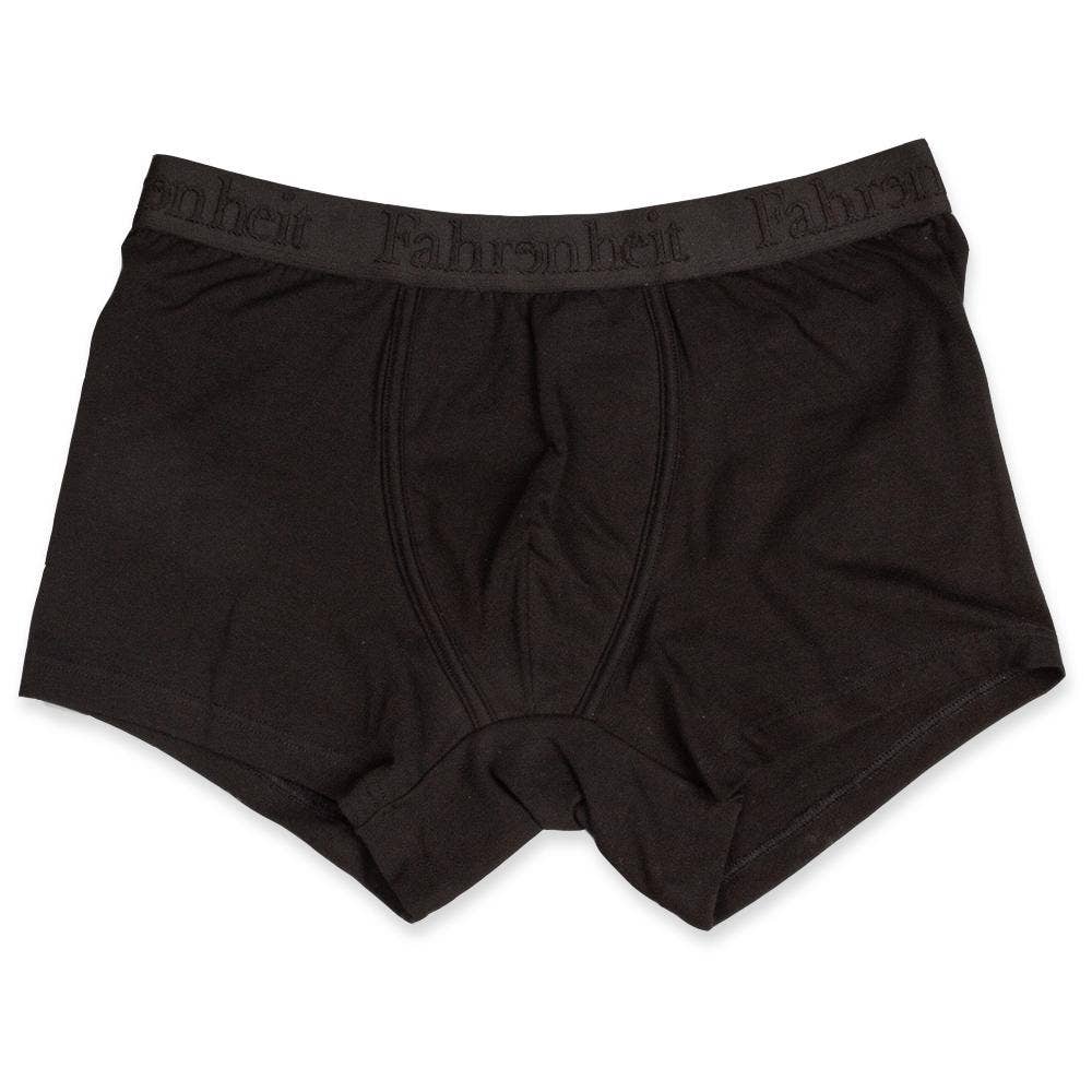 Trunk | Solid Black Cotton Boxer Men's Underwear: L