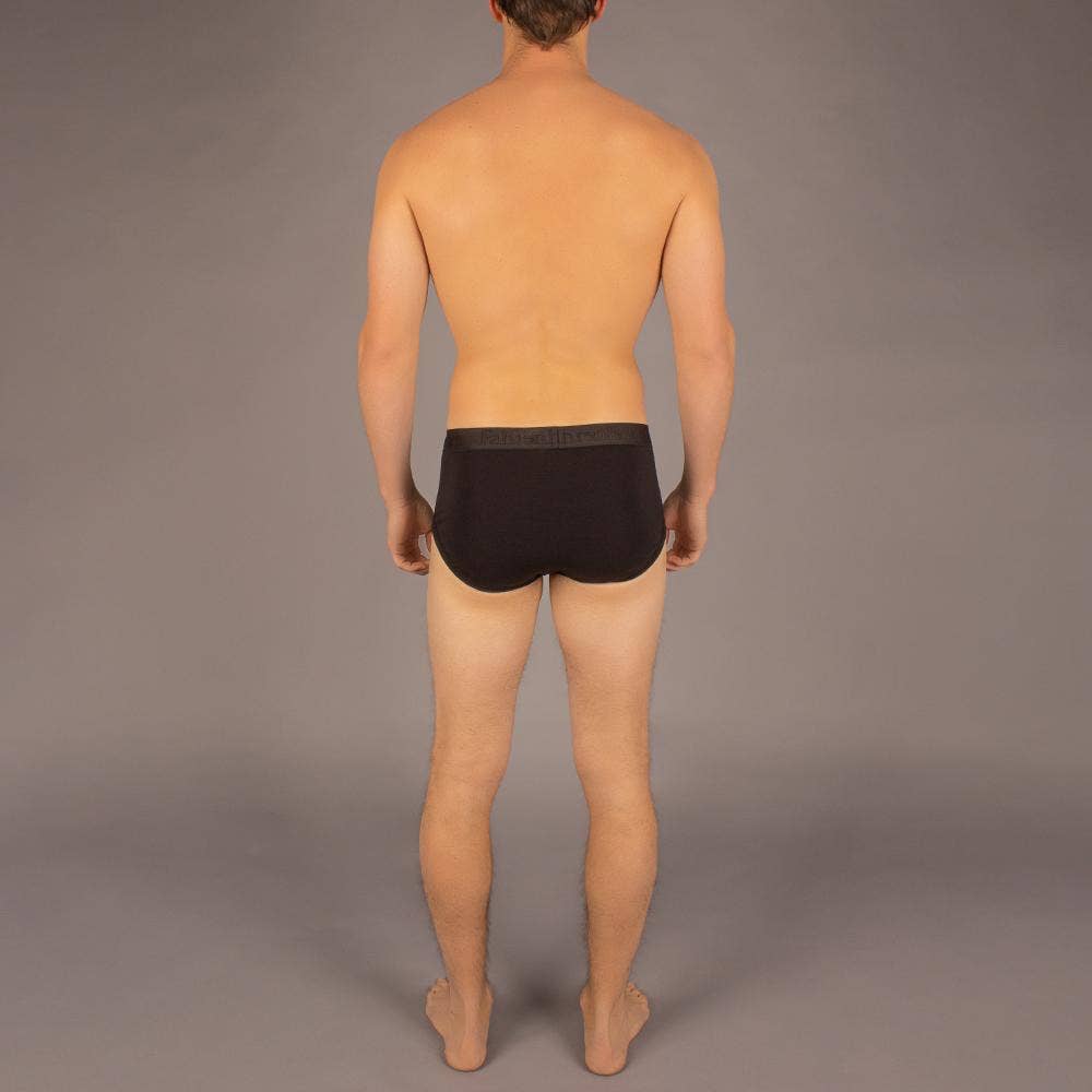 Wayne Brief | Solid Black Men's Cotton Underwear: L