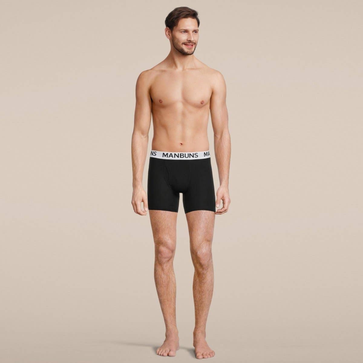 Men's Classic Black Boxer Brief Underwear with Pouch: 2XL