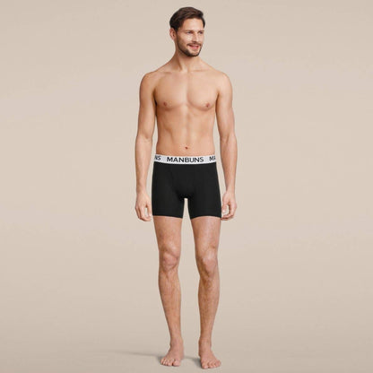 Men's Classic Black Boxer Brief Underwear with Pouch: Large