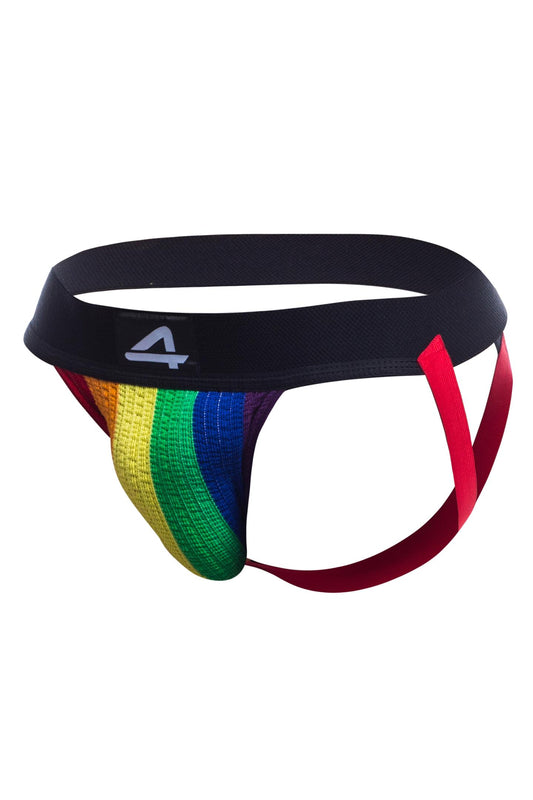 colorful stripe pride jockstrap - XL