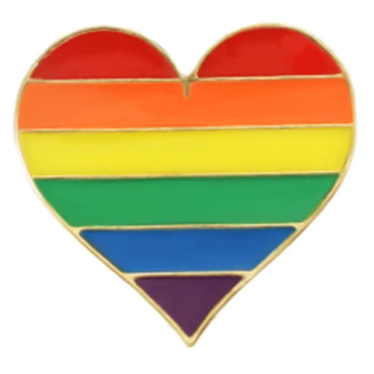 Rainbow Pride Flag Heart Pin