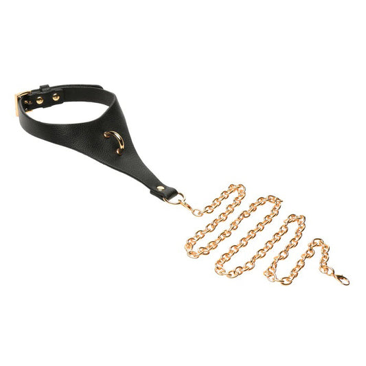 "Captivate Collar With Body Chain - Black MS-AH671-BLK"