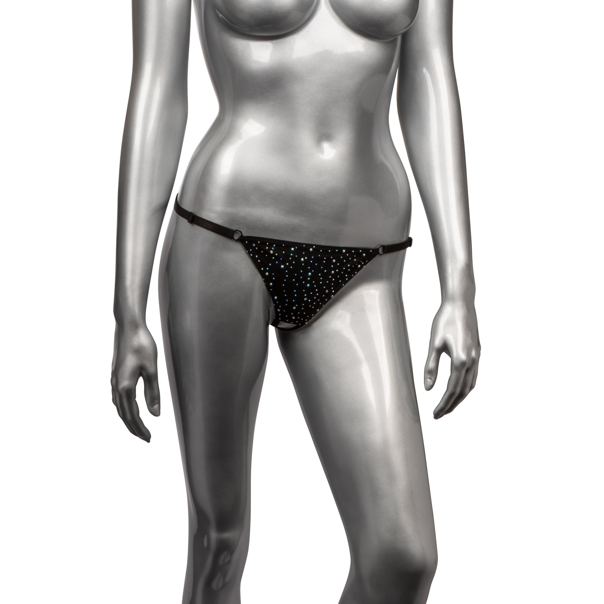 "Radiance Plus Size Crotchless Thong - Black SE3000483"