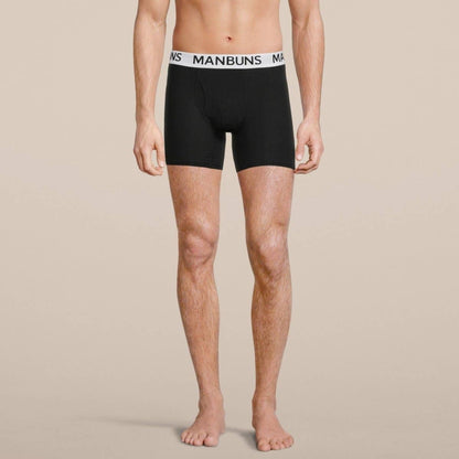 Men's Classic Black Boxer Brief Underwear with Pouch: XL