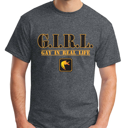Gay In Real Life: G.I.R.L. —T-shirt (Queer LGBTQ Military): Medium