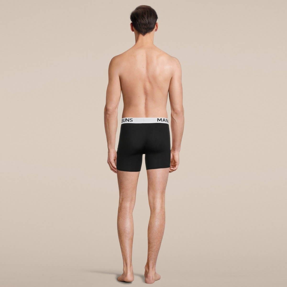 Men's Classic Black Boxer Brief Underwear with Pouch: Medium