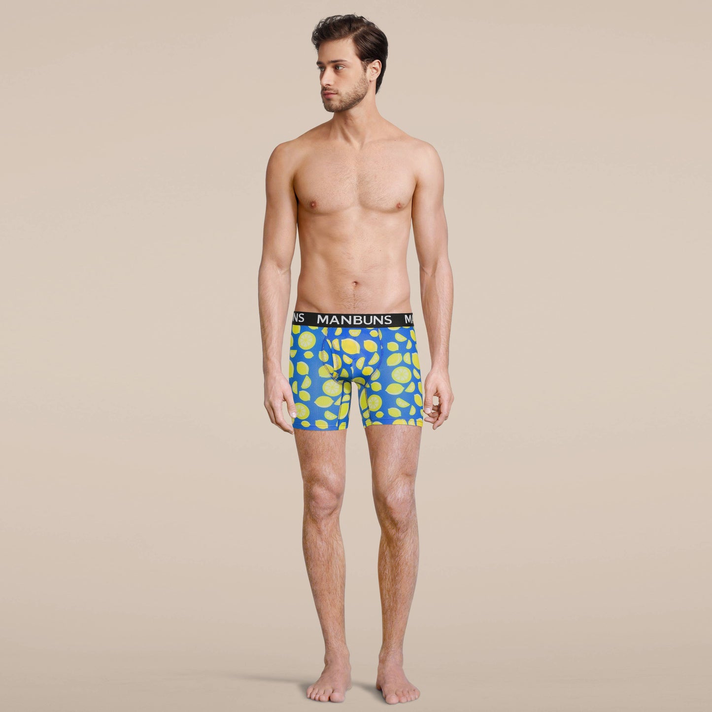 Men's Lemon Boxer Brief Underwear: M