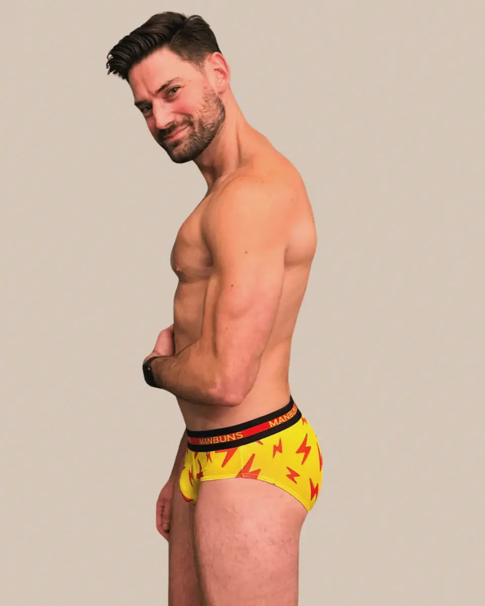 Men's Lightning Bolt Brief Underwear: M