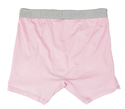 Boxer Briefs Solid Pink Cotton Men's Underwear: Large