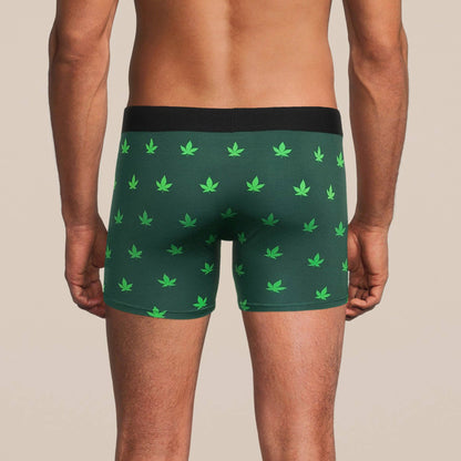 Men's Weed Boxer Briefs Underwear with Pouch: Large