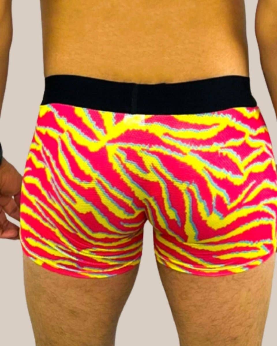 Men's Electric Zebra Boxer Trunk Underwear with Pouch: Medium