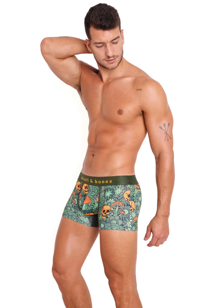 Groovy Floral Mushroom Trunk Army Green: SMALL